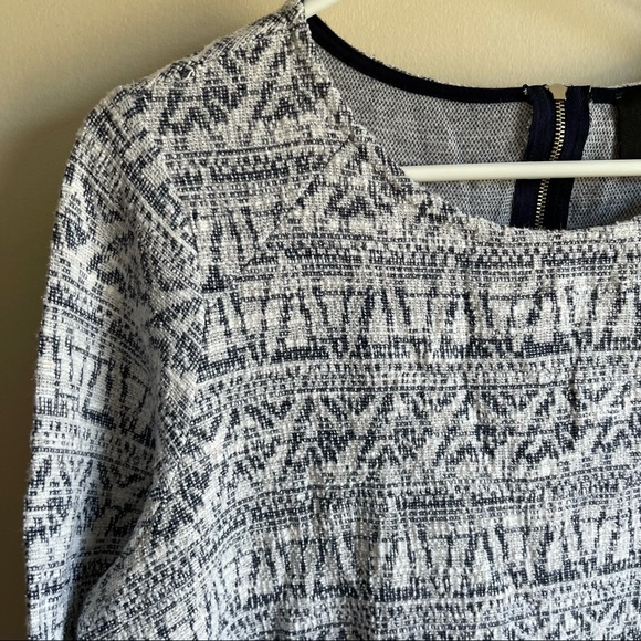 W5 Fringe Zipper Back 3/4 Sleeve Blouse - Picture 3 of 5